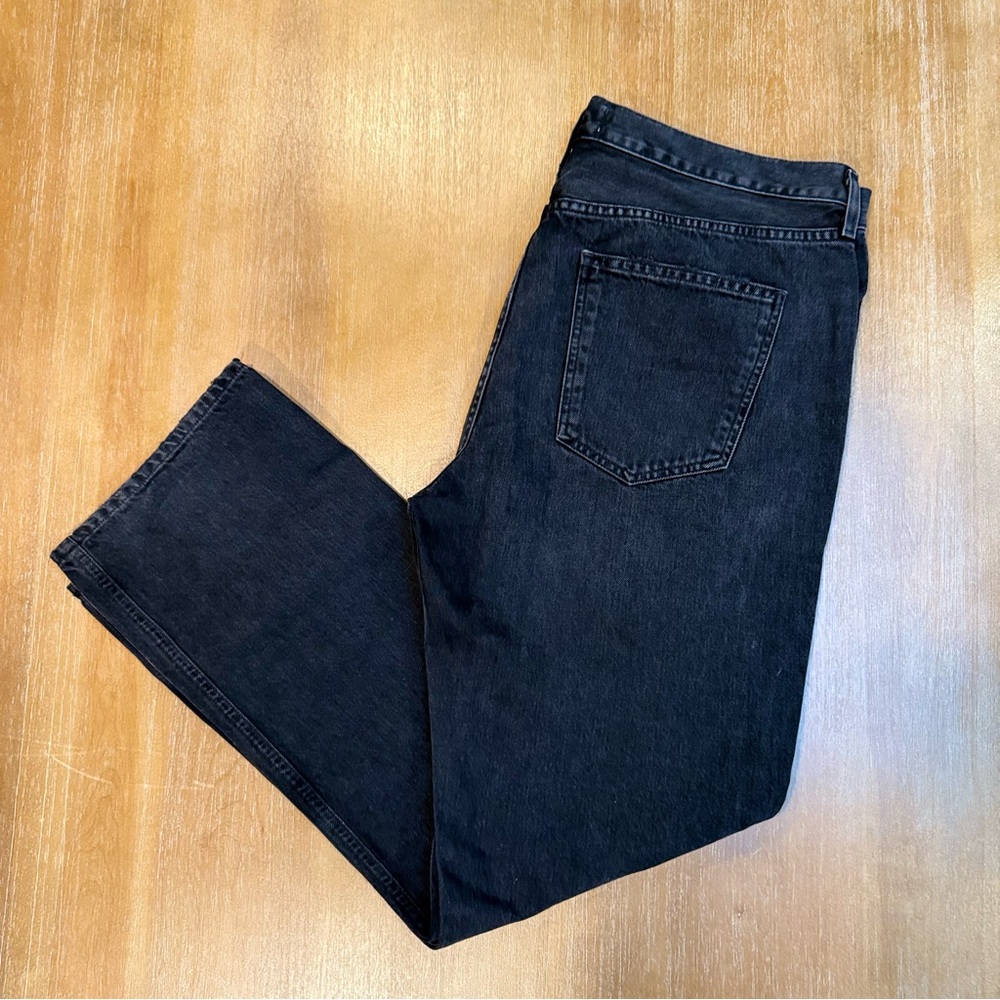 AGOLDE Lana Slice Jean Black High Rise‎ Straight Leg Organic Cotton Sz 34